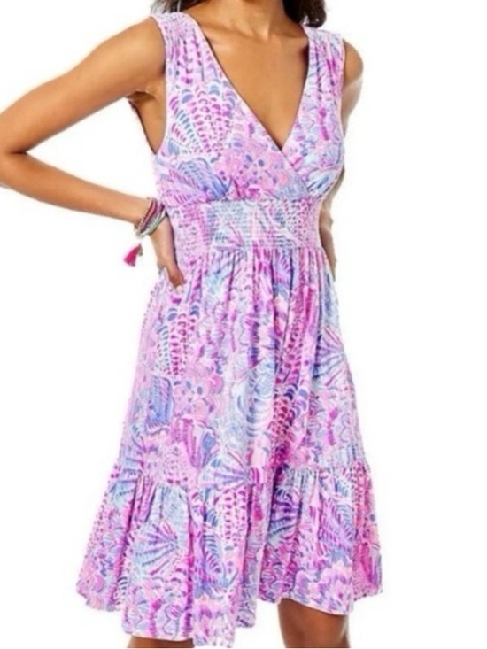 Lilly Pulitzer Dresses & Skirts - Lilly Pulitzer Vivette Dress in a smocked waistband and ruffled hem.